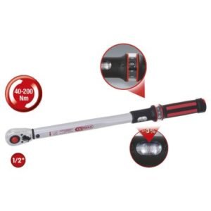 KS TOOLS 12 ERGOTORQUE40-200 Rot, Ratschen-Drehmomentschl.
