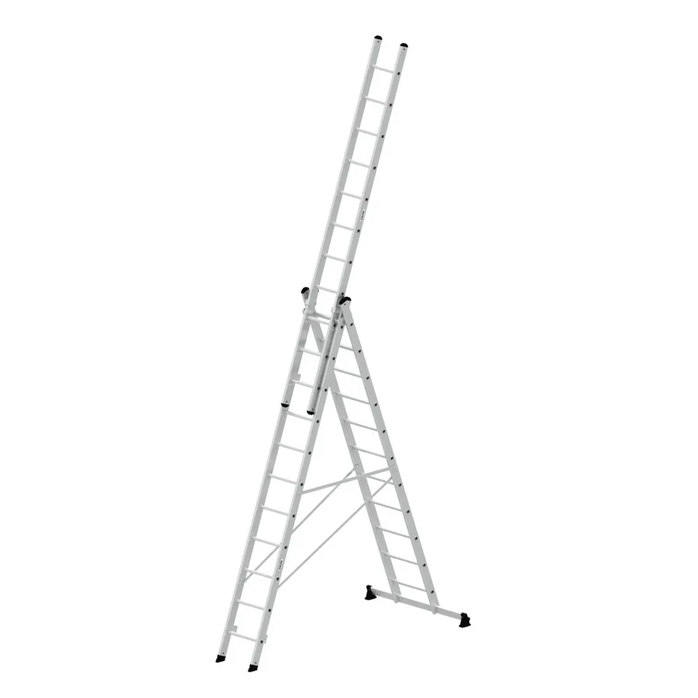 MUNK - Mehrzweckleiter 3-teilig mit nivello®-Traverse 3x11 Sprossen