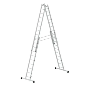 MUNK - Sprossen-Stehleiter 4-teilig mit nivello®-Traverse 4x10 Sprossen
