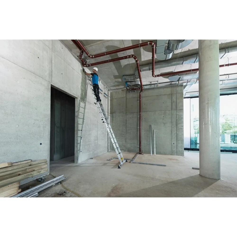 MUNK - Stufen-Schiebeleiter 2-teilig mit nivello-Traverse und clip-step R13 1x11 + 1x10 Hover Image