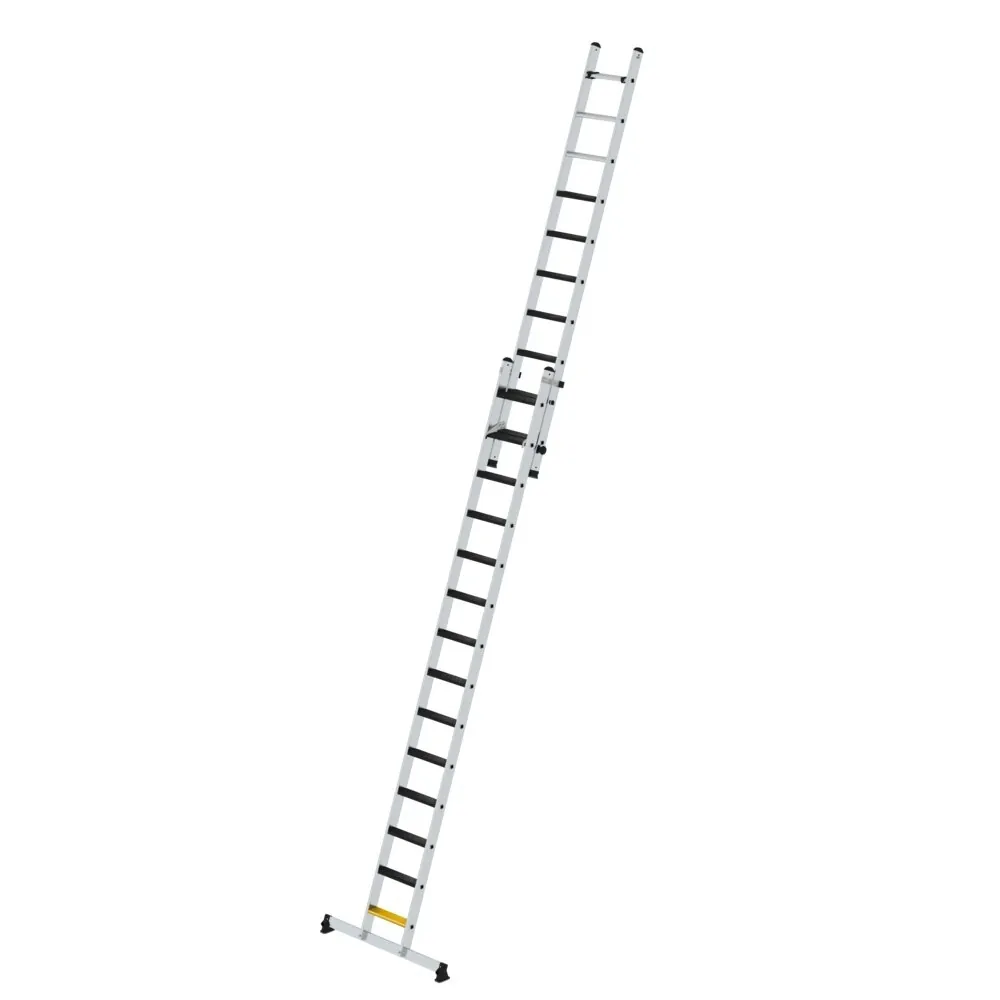 MUNK - Stufen-Schiebeleiter 2-teilig mit nivello-Traverse und clip-step R13 1x14 + 1x10