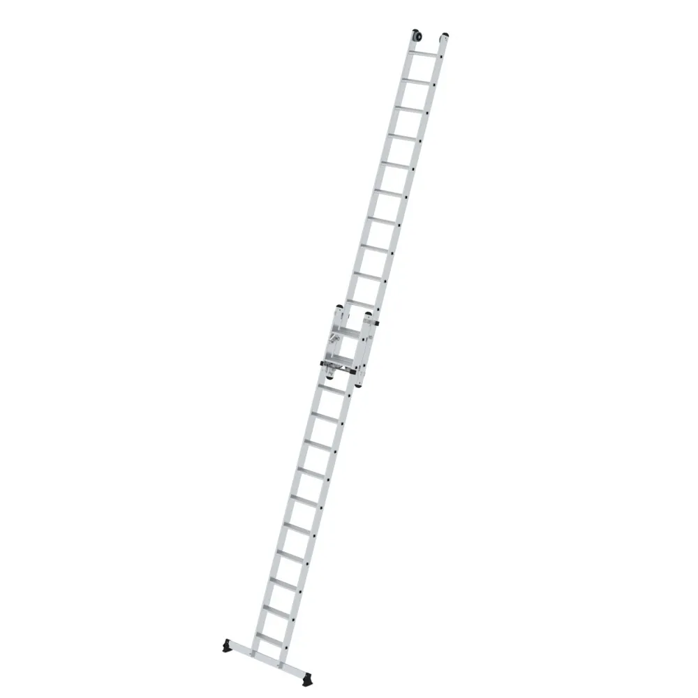 MUNK - Stufen-Seilzugleiter 2-teilig mit nivello® Traverse 2x12 Stufen