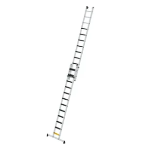 MUNK - Stufen-Seilzugleiter 2-teilig mit nivello Traverse und clip-step R13 2x12 Stufen