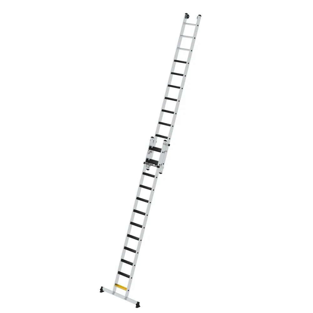 MUNK - Stufen-Seilzugleiter 2-teilig mit nivello Traverse und clip-step R13 2x12 Stufen