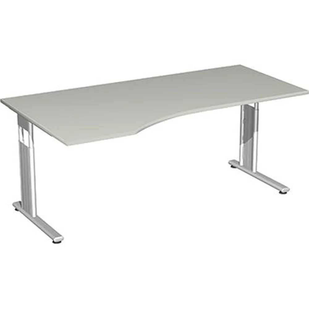 geramöbel - Schreibtisch Flex links S-617306-LS C-Fuß lichtgrau/silber
