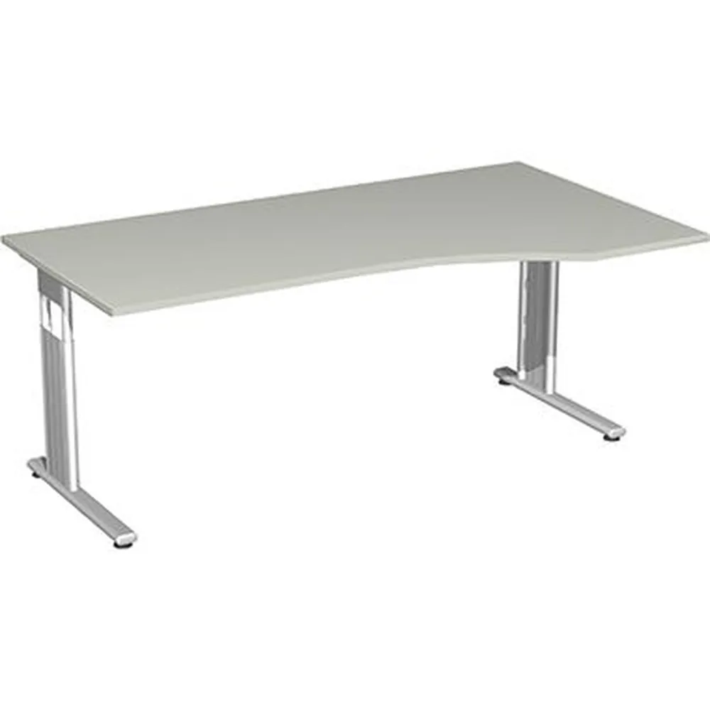 geramöbel - Schreibtisch Flex rechts S-617305-LS C-Fuß lichtgrau/silber