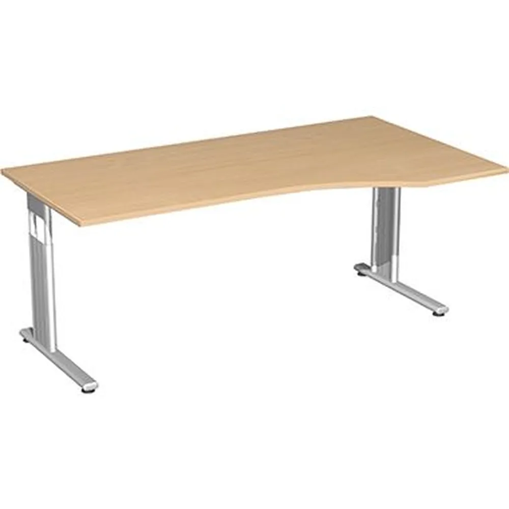 geramöbel - Schreibtisch Flex rechts S-617305-BS C-Fuß buche/silber