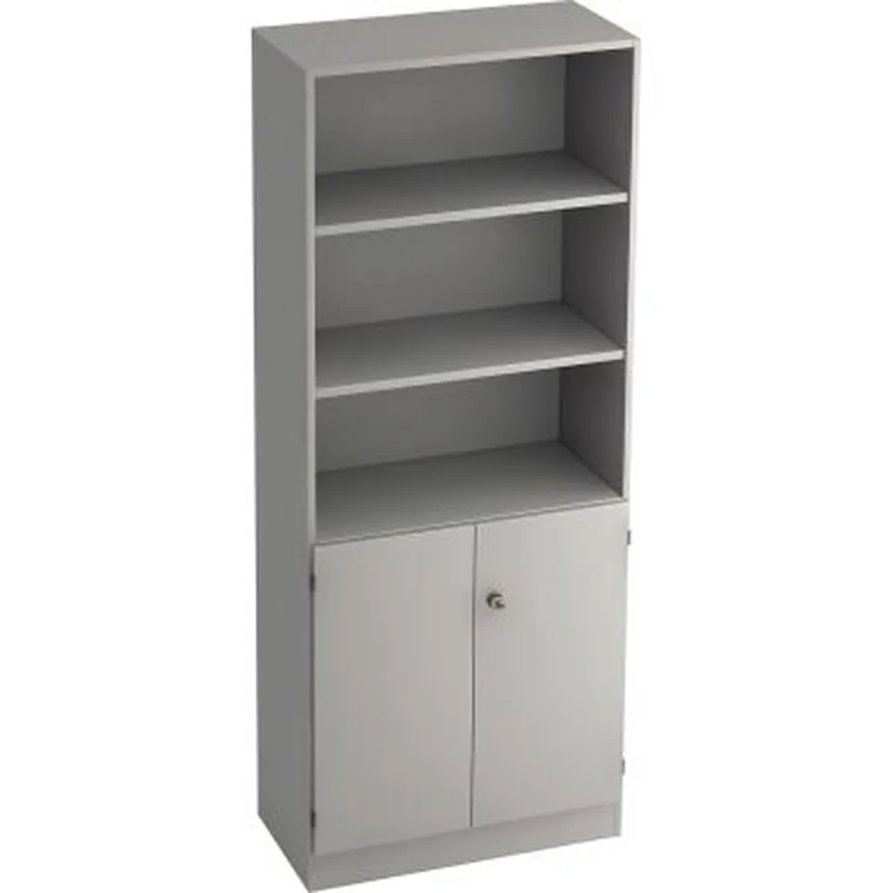 Hammerbacher - Regalschrank Solid V6770/5/5/SG 5OH grau/grau