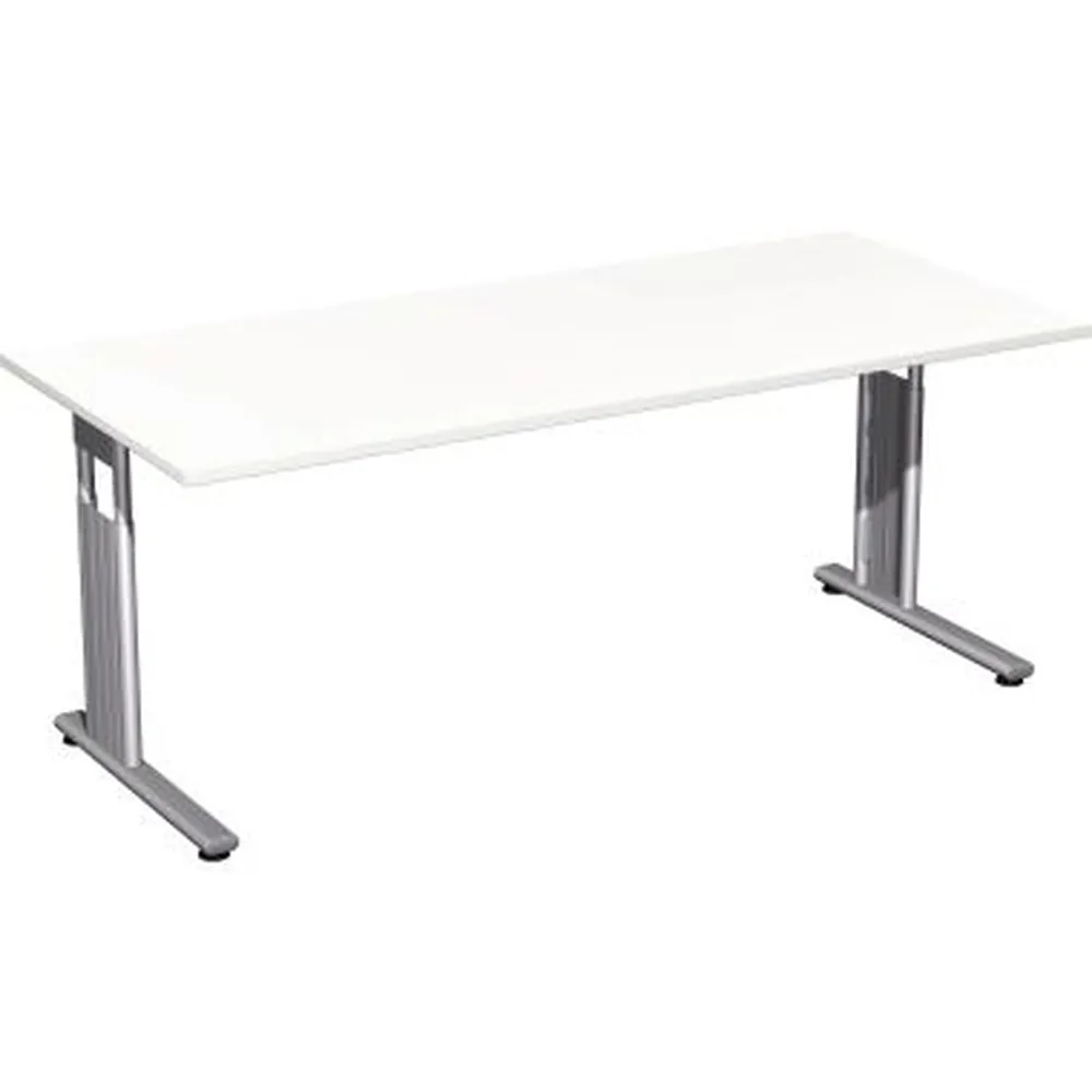 geramöbel - SchreibtischC-Fuß Flex S-617146-WS 180x80x82mm weiß/silber