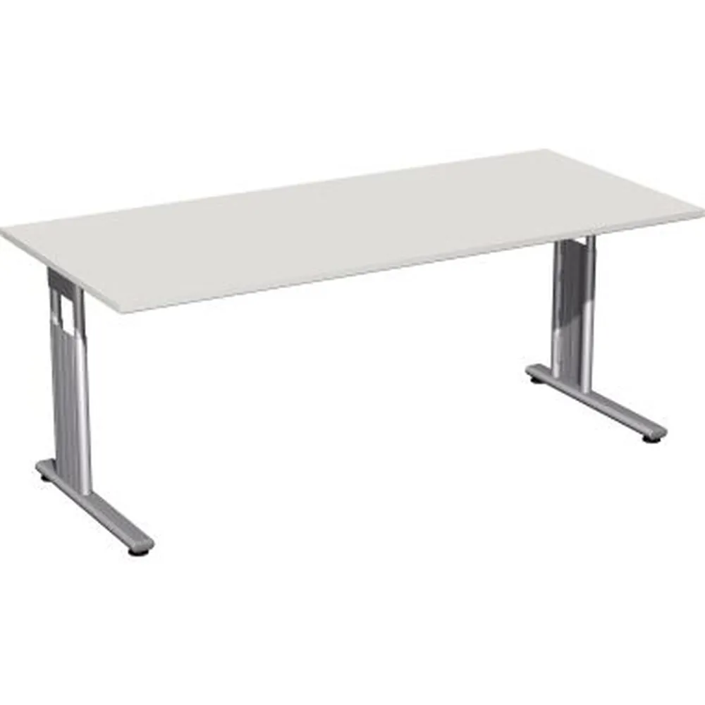 geramöbel - Schreibtisch C-Fuß Flex S-617146-LS 180x80x82cm lichtgrau/silber