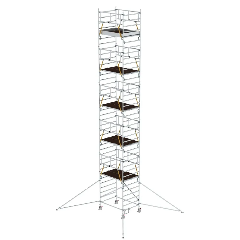 MUNK - Rollgerüst SG 1,35 x 1,80 m mit Ausleger & Doppel-Plattform Plattformhöhe 10,35