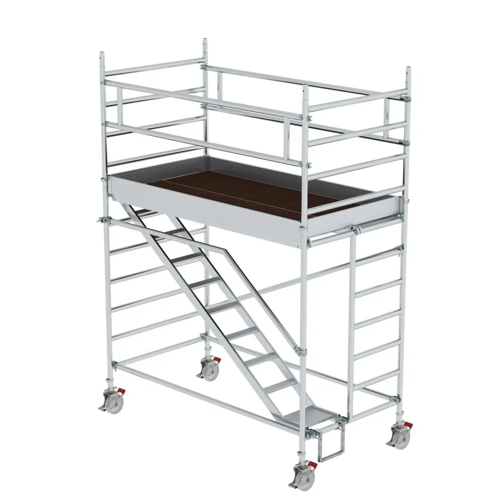 MUNK - Rollgerüst 1,35 x 2,45 m mit Schrägaufstiegen Plattformhöhe 2,51 m
