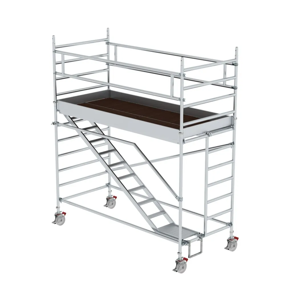 MUNK - Rollgerüst 1,35 x 3,0 m mit Schrägaufstiegen Plattformhöhe 2,51 m