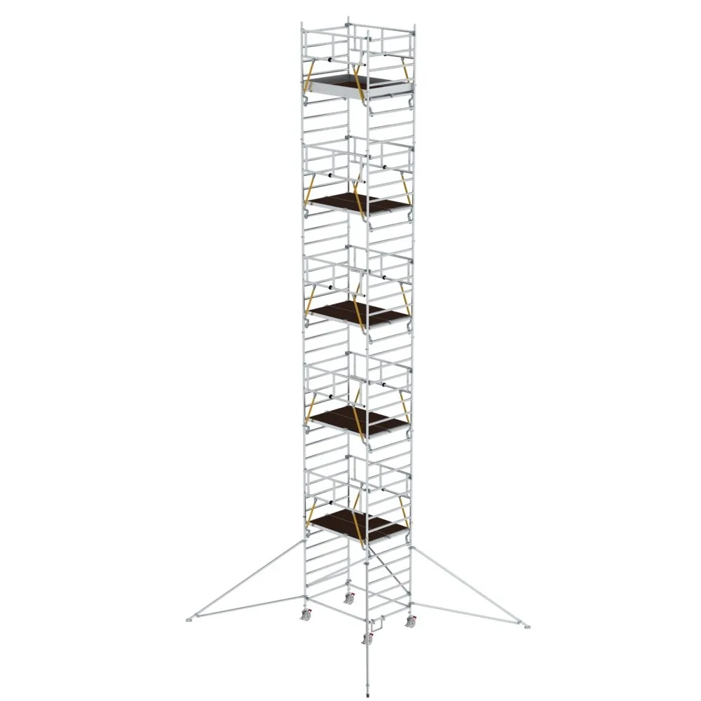 MUNK - Rollgerüst SG 1,35 x 1,80 m mit Ausleger & Doppel-Plattform Plattformhöhe 11,47