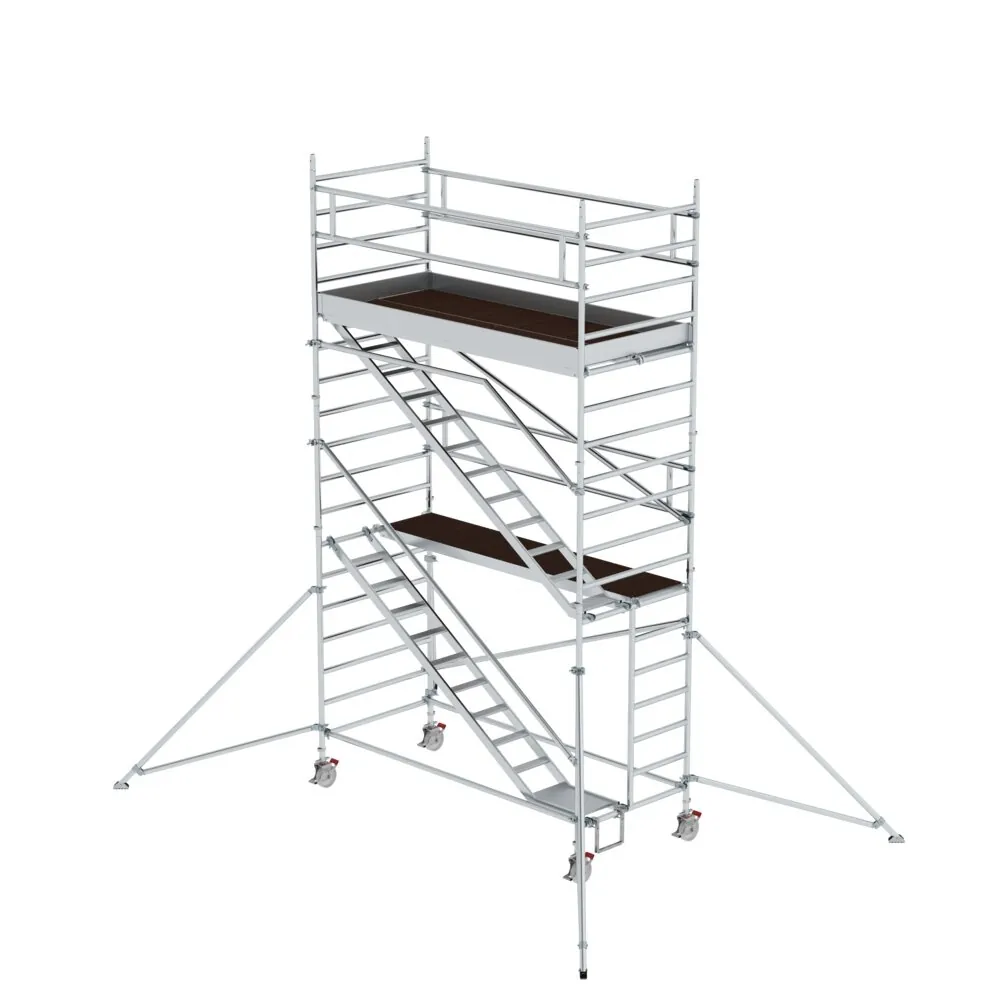 MUNK - Rollgerüst 1,35 x 3,0 m mit Schrägaufstiegen & Ausleger Plattformhöhe 4,47 m