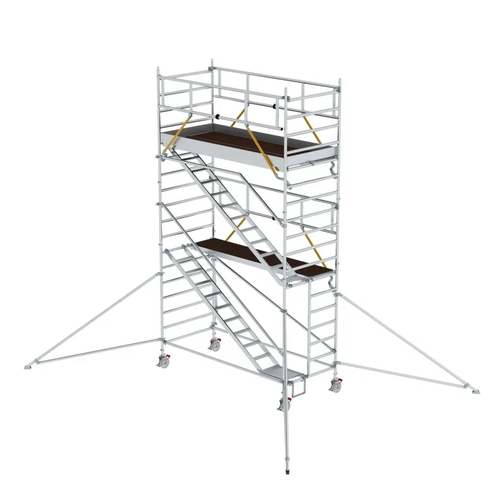 MUNK - Rollgerüst SG 1,35 x 3,0 m mit Schrägaufstiegen & Ausleger Plattformhöhe 4,47 m