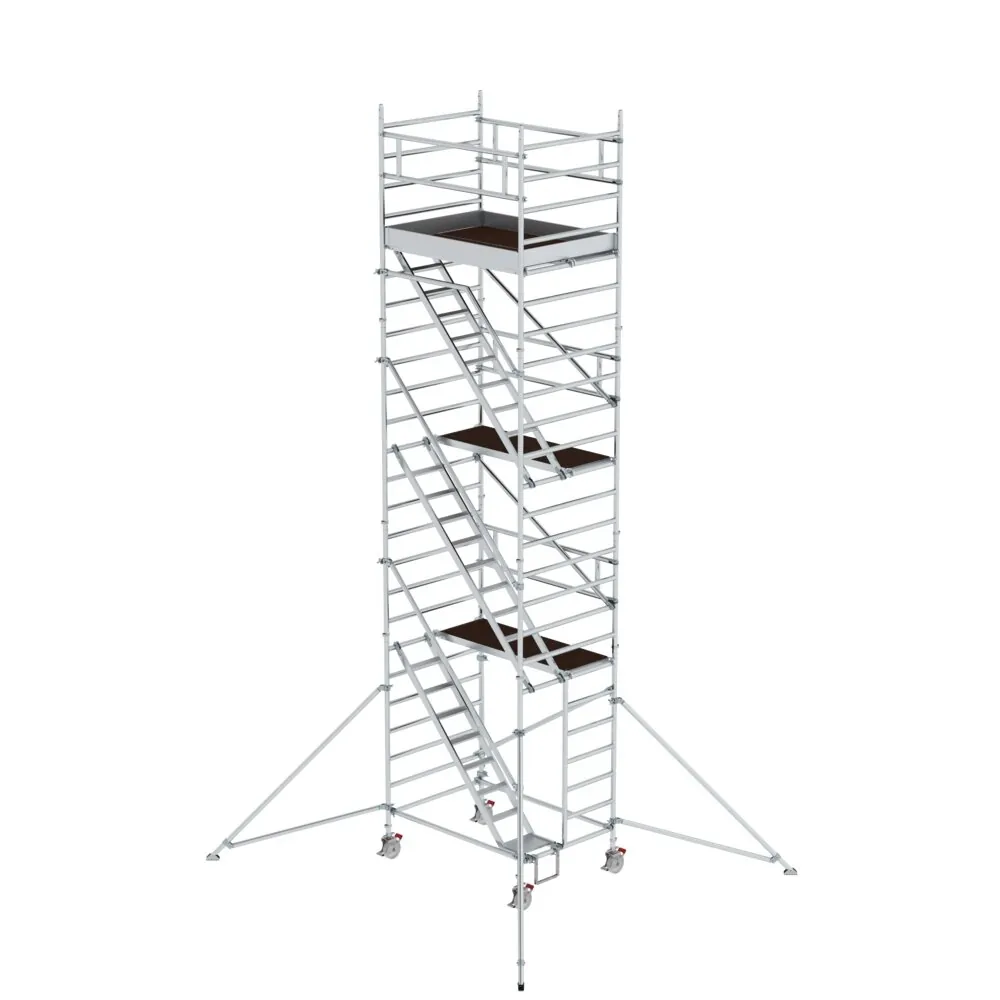 MUNK - Rollgerüst 1,35 x 1,80 m mit Schrägaufstiegen & Ausleger Plattformhöhe 6,43 m