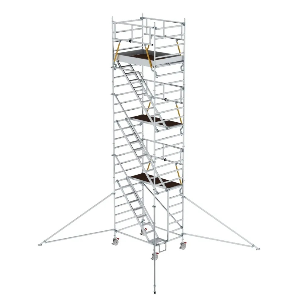 MUNK - Rollgerüst SG 1,35 x 1,80 m mit Schrägaufstiegen & Ausleger Plattformhöhe 6,43 m