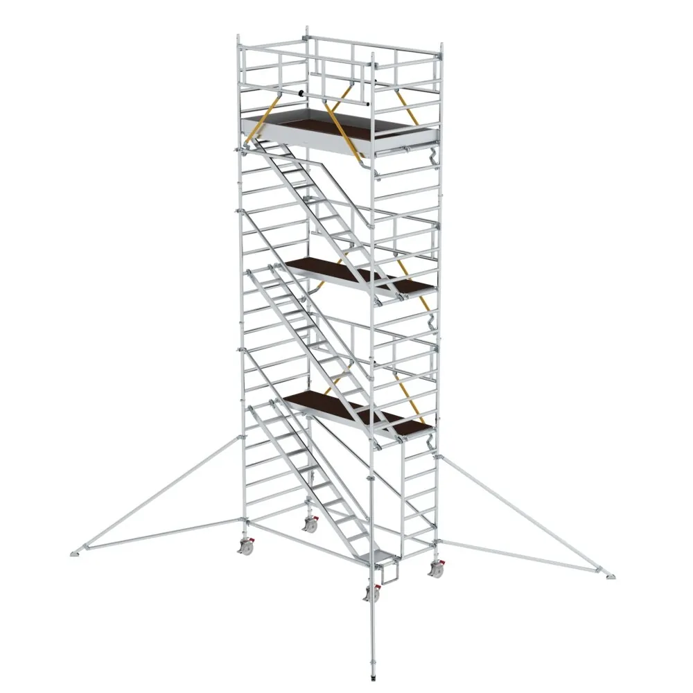 MUNK - Rollgerüst SG 1,35 x 2,45 m mit Schrägaufstiegen & Ausleger Plattformhöhe 6,43 m
