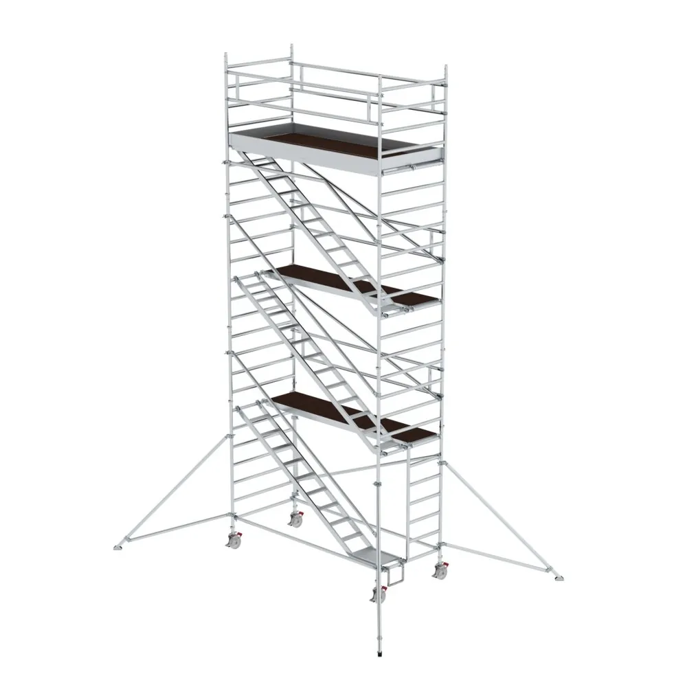 MUNK - Rollgerüst 1,35 x 3,0 m mit Schrägaufstiegen & Ausleger Plattformhöhe 6,43 m