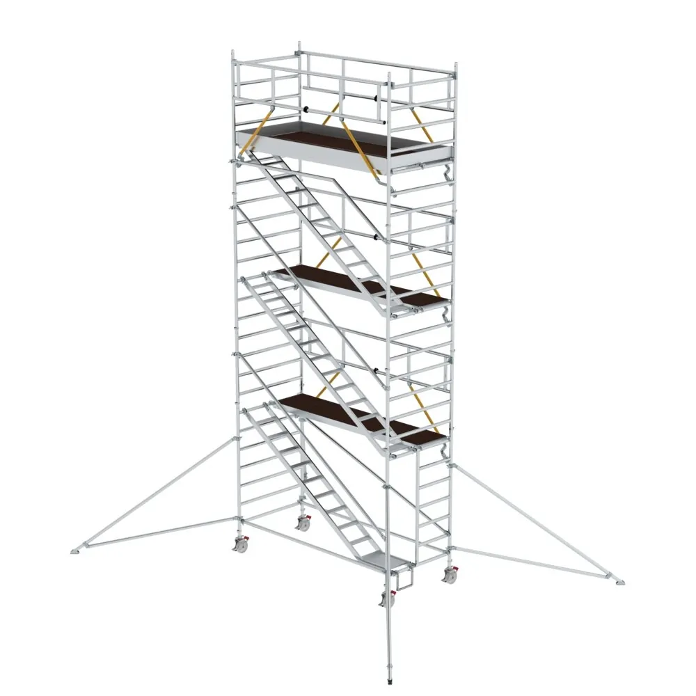 MUNK - Rollgerüst SG 1,35 x 3,0 m mit Schrägaufstiegen & Ausleger Plattformhöhe 6,43 m