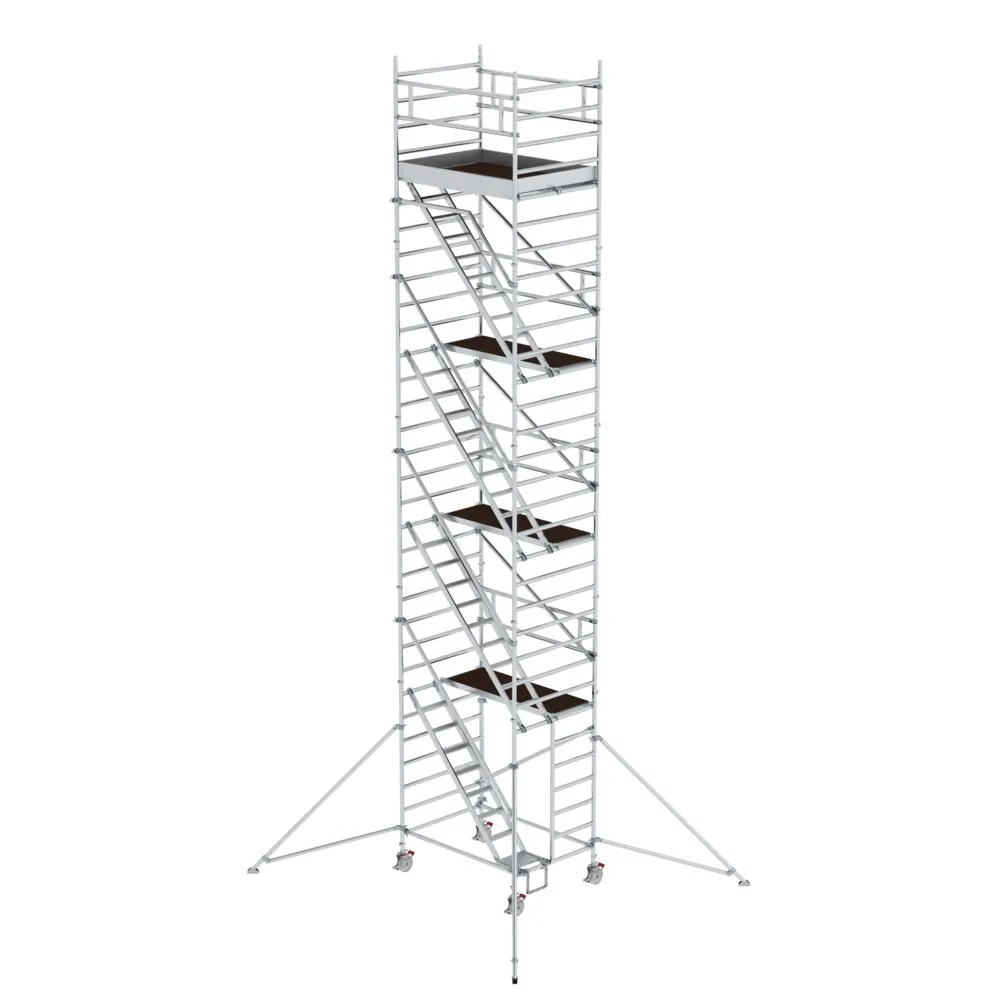 MUNK - Rollgerüst 1,35 x 1,80 m mit Schrägaufstiegen & Ausleger Plattformhöhe 8,39 m
