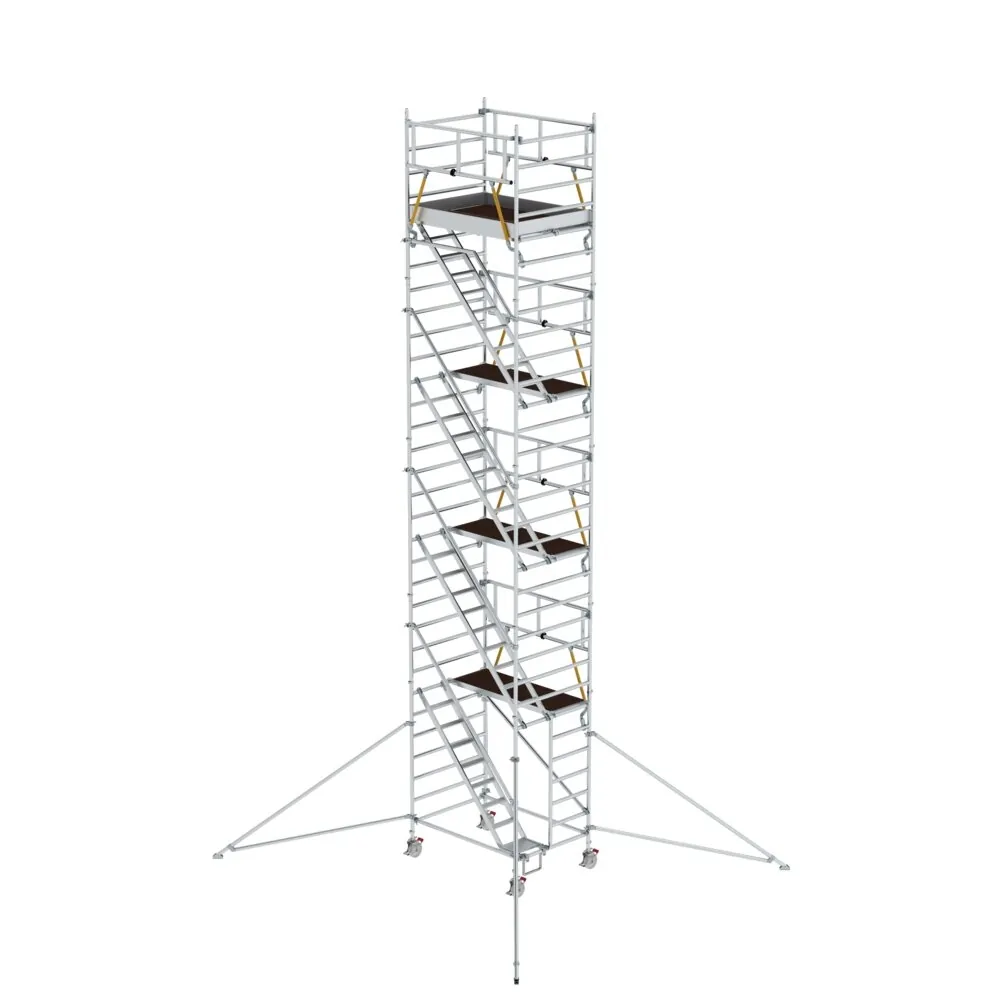 MUNK - Rollgerüst SG 1,35 x 1,80 m mit Schrägaufstiegen & Ausleger Plattformhöhe 8,39 m