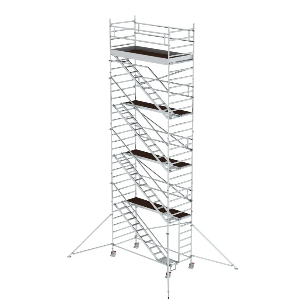 MUNK - Rollgerüst 1,35 x 3,0 m mit Schrägaufstiegen & Ausleger Plattformhöhe 8,39 m