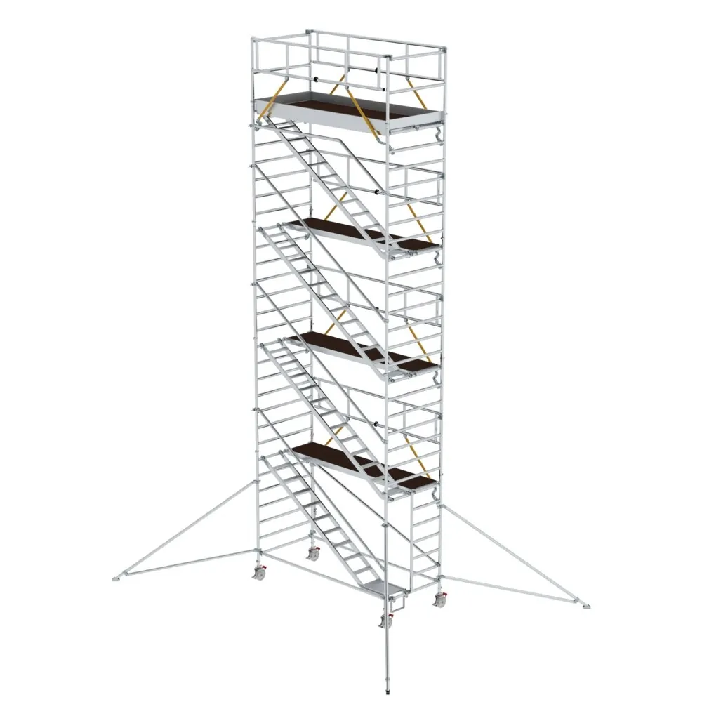 MUNK - Rollgerüst SG 1,35 x 3,0 m mit Schrägaufstiegen & Ausleger Plattformhöhe 8,39 m