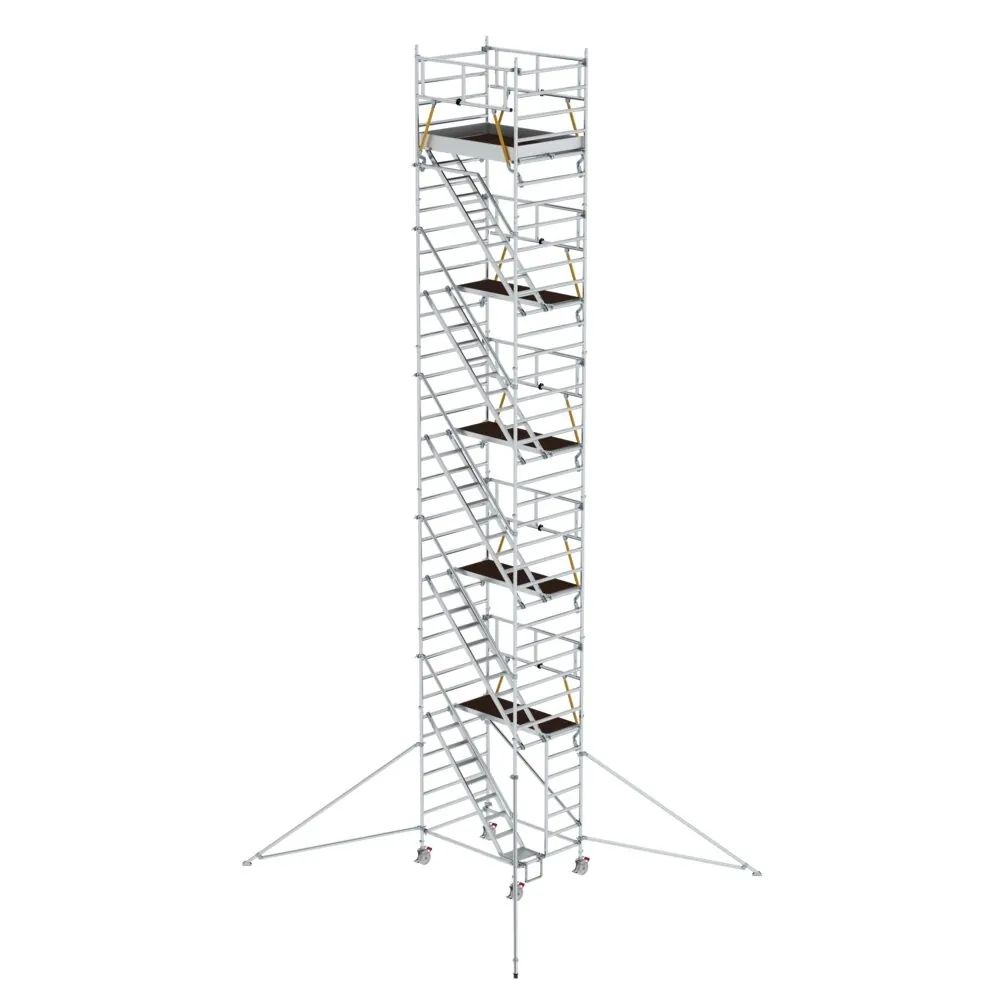 MUNK - Rollgerüst SG 1,35 x 1,80 m mit Schrägaufstiegen & Ausleger Plattformhöhe 10,35
