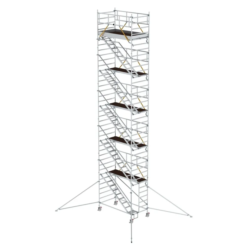 MUNK - Rollgerüst SG 1,35 x 2,45 m mit Schrägaufstiegen & Ausleger Plattformhöhe 10,35
