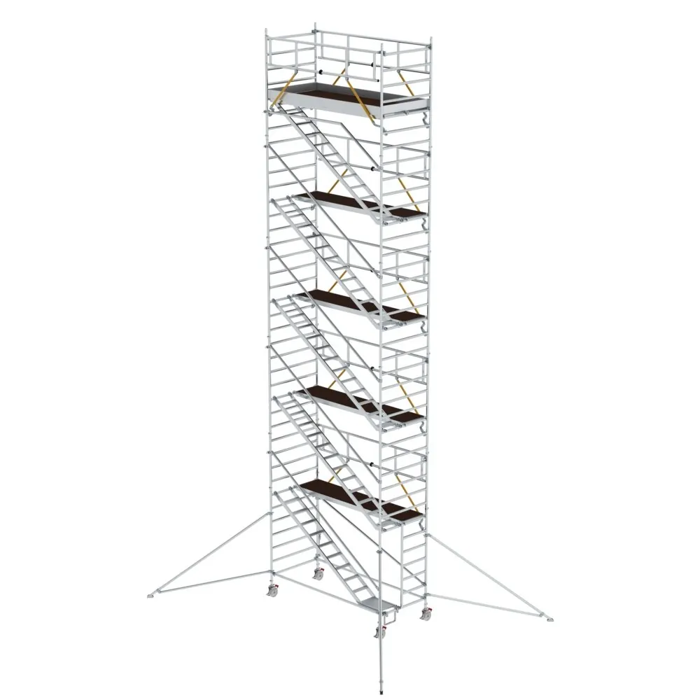 MUNK - Rollgerüst SG 1,35 x 3,0 m mit Schrägaufstiegen & Ausleger Plattformhöhe 10,35 m