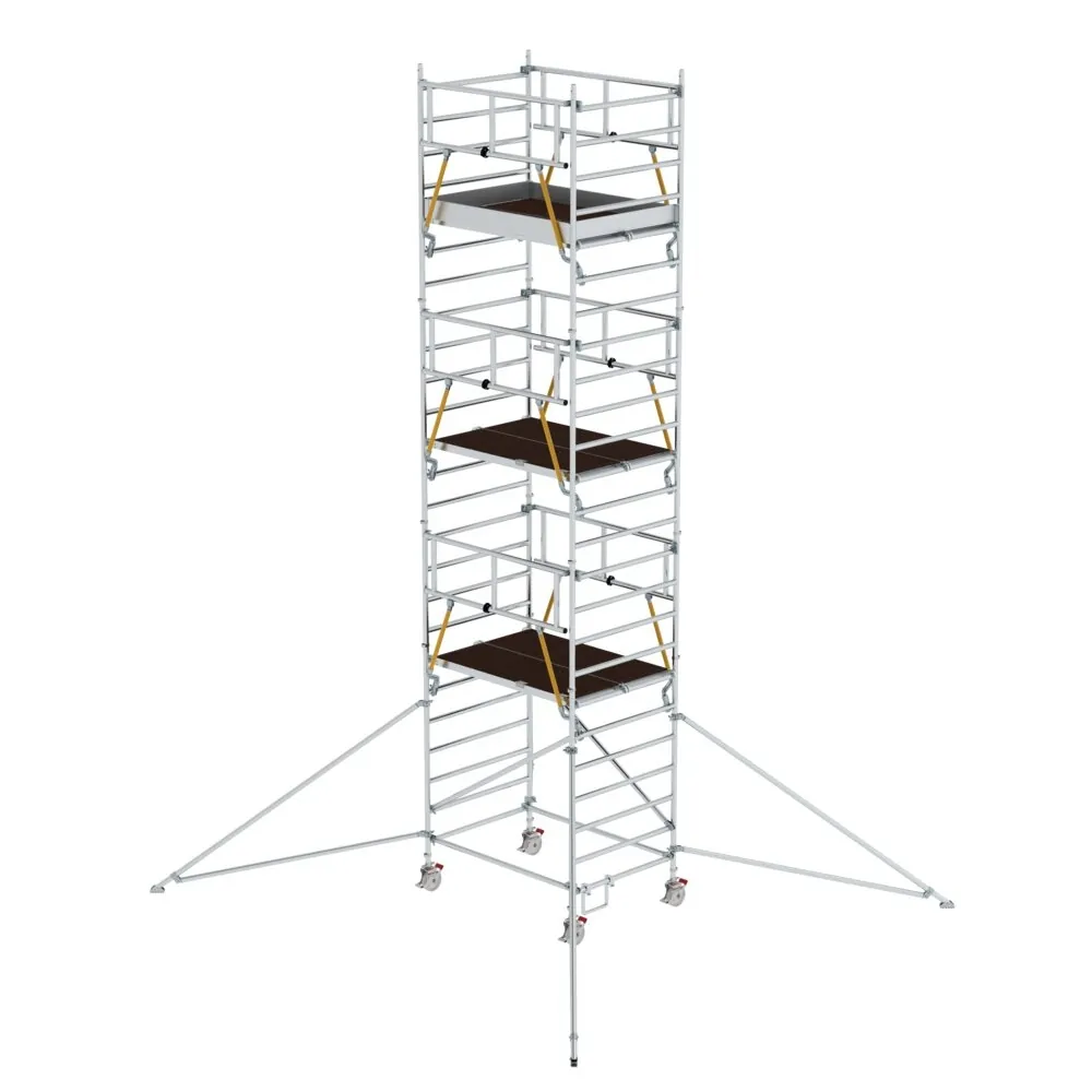 MUNK - Rollgerüst SG 1,35 x 1,80 m mit Ausleger & Doppel-Plattform Plattformhöhe 6,43 m