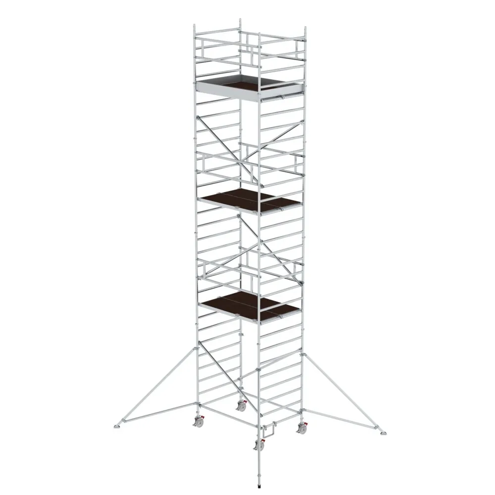MUNK - Rollgerüst 1,35 x 1,80 m mit Ausleger & Doppel-Plattform Plattformhöhe 7,55 m