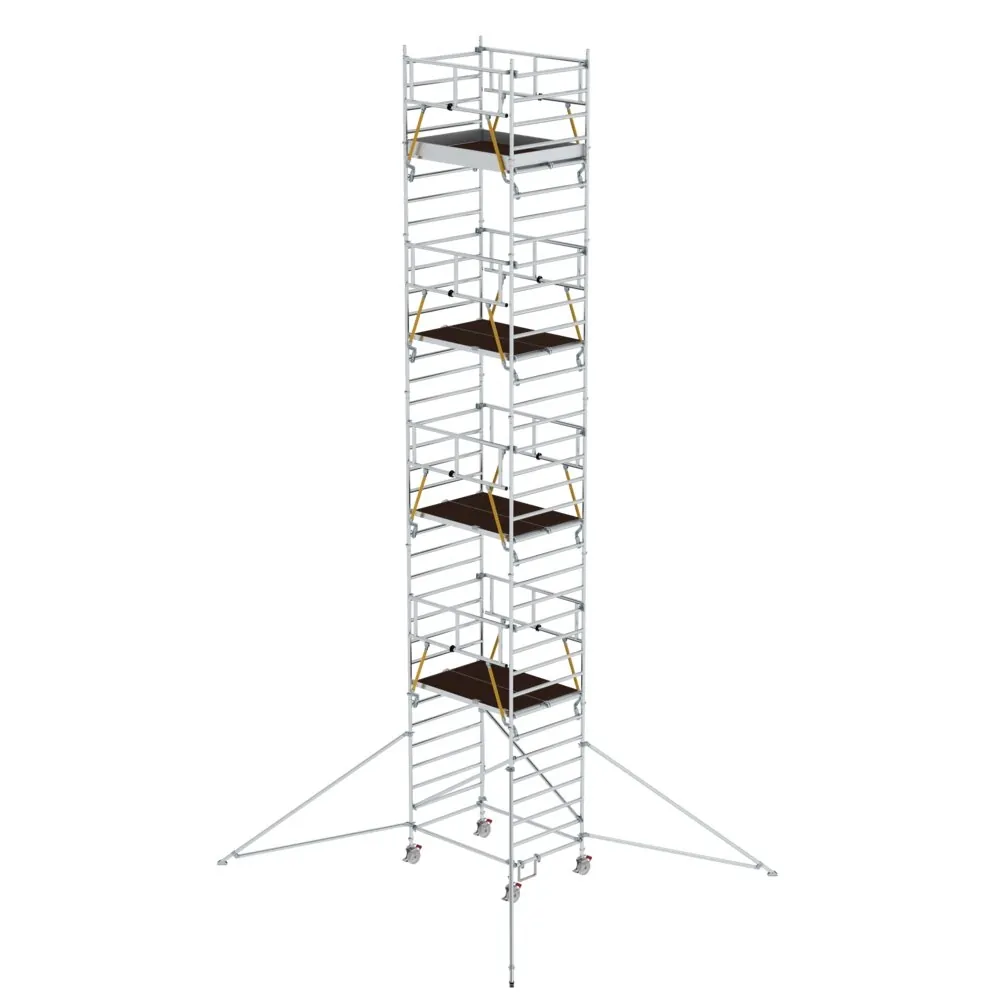 MUNK - Rollgerüst SG 1,35 x 1,80 m mit Ausleger & Doppel-Plattform Plattformhöhe 9,51 m