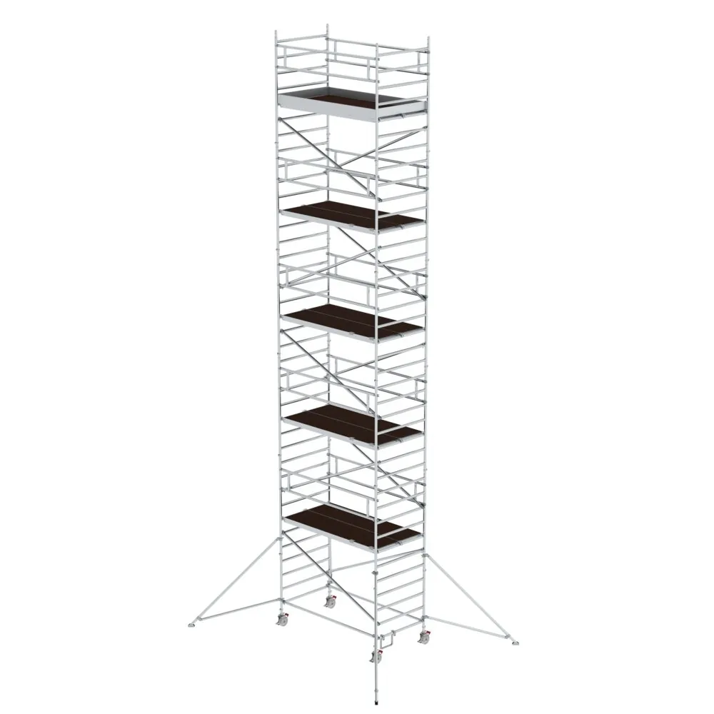 MUNK - Rollgerüst 1,35 x 2,45 m mit Ausleger & Doppel-Plattform Plattformhöhe 10,35 m