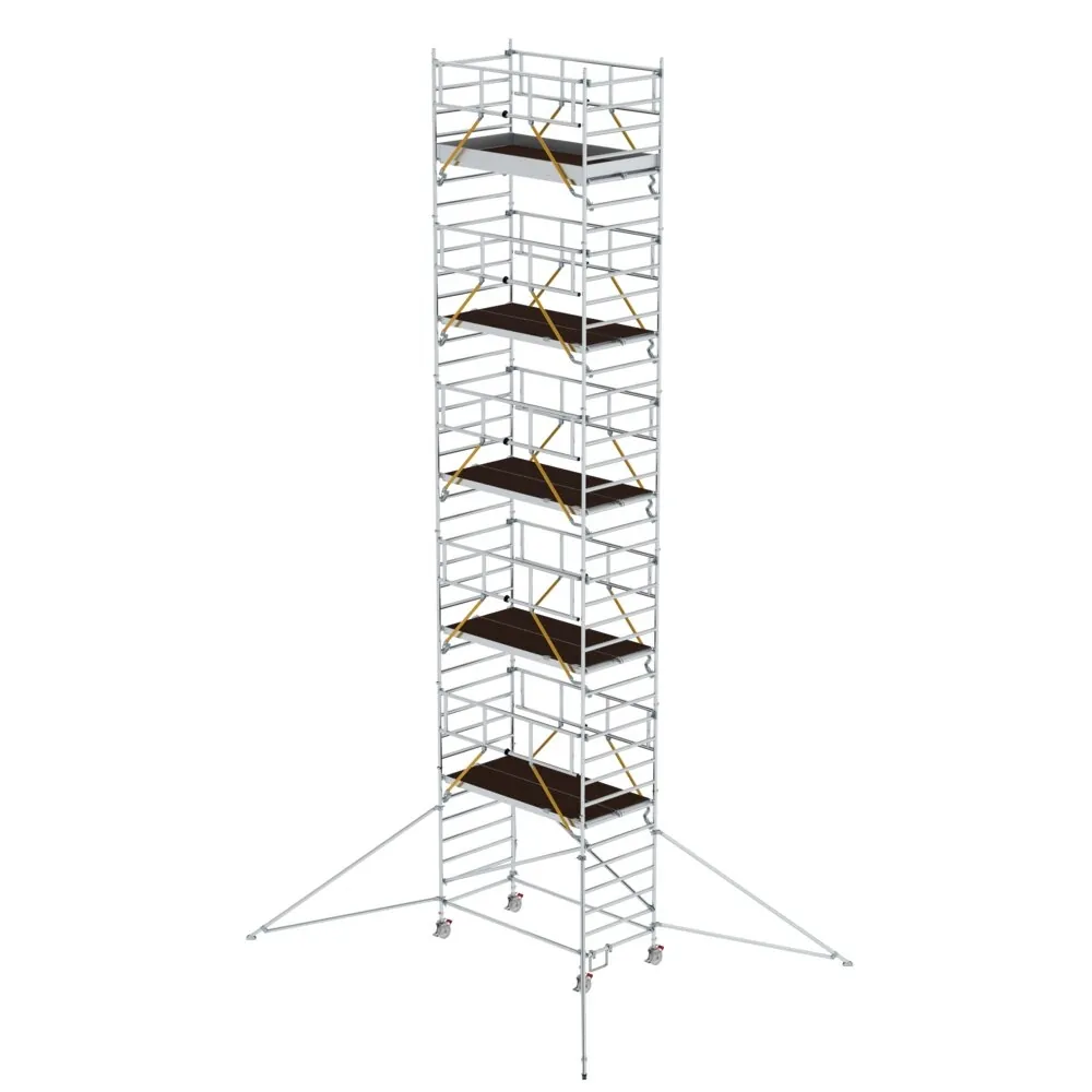 MUNK - Rollgerüst SG 1,35 x 2,45 m mit Ausleger & Doppel-Plattform Plattformhöhe 10,35