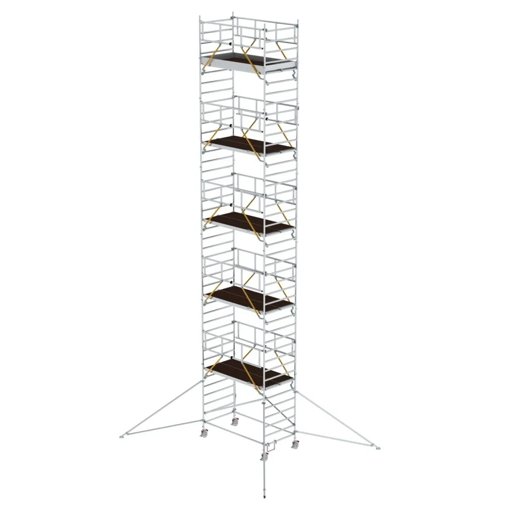 MUNK - Rollgerüst SG 1,35 x 2,45 m mit Ausleger & Doppel-Plattform Plattformhöhe 11,47