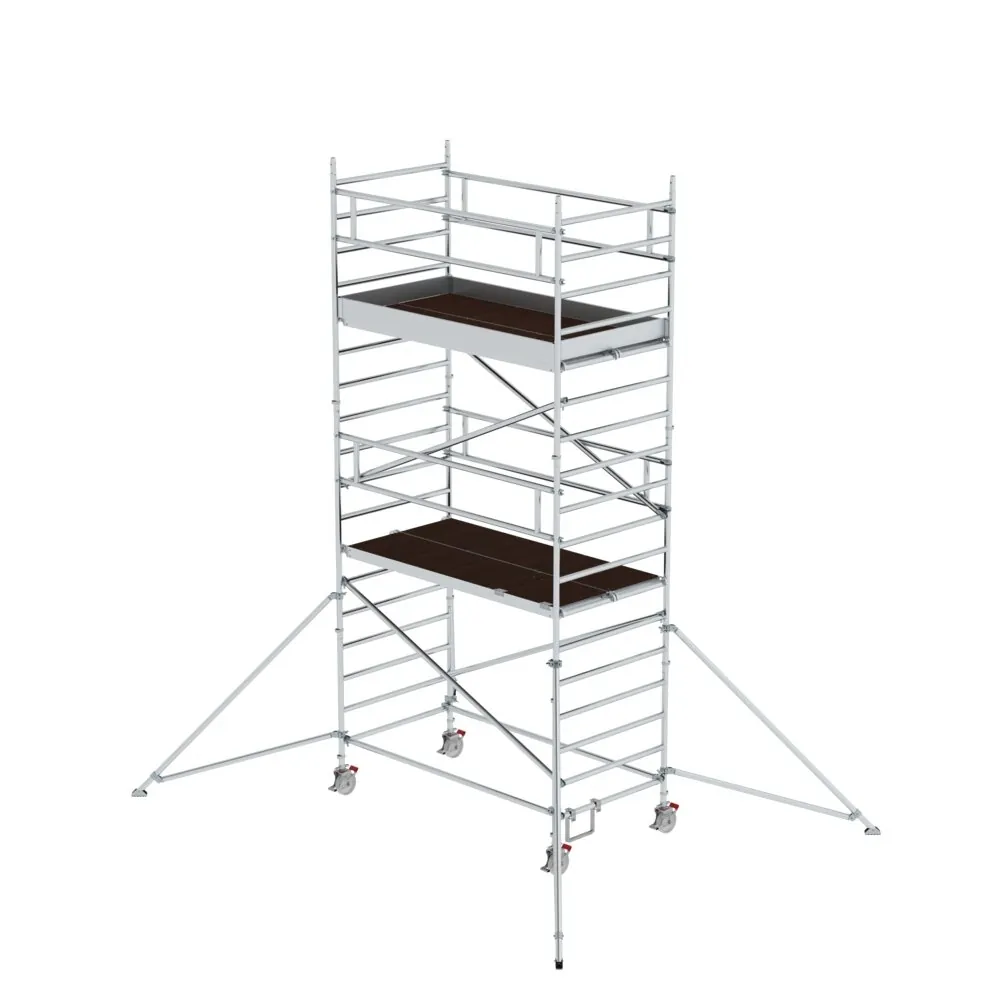 MUNK - Rollgerüst 1,35 x 2,45 m mit Ausleger & Doppel-Plattform Plattformhöhe 4,47 m