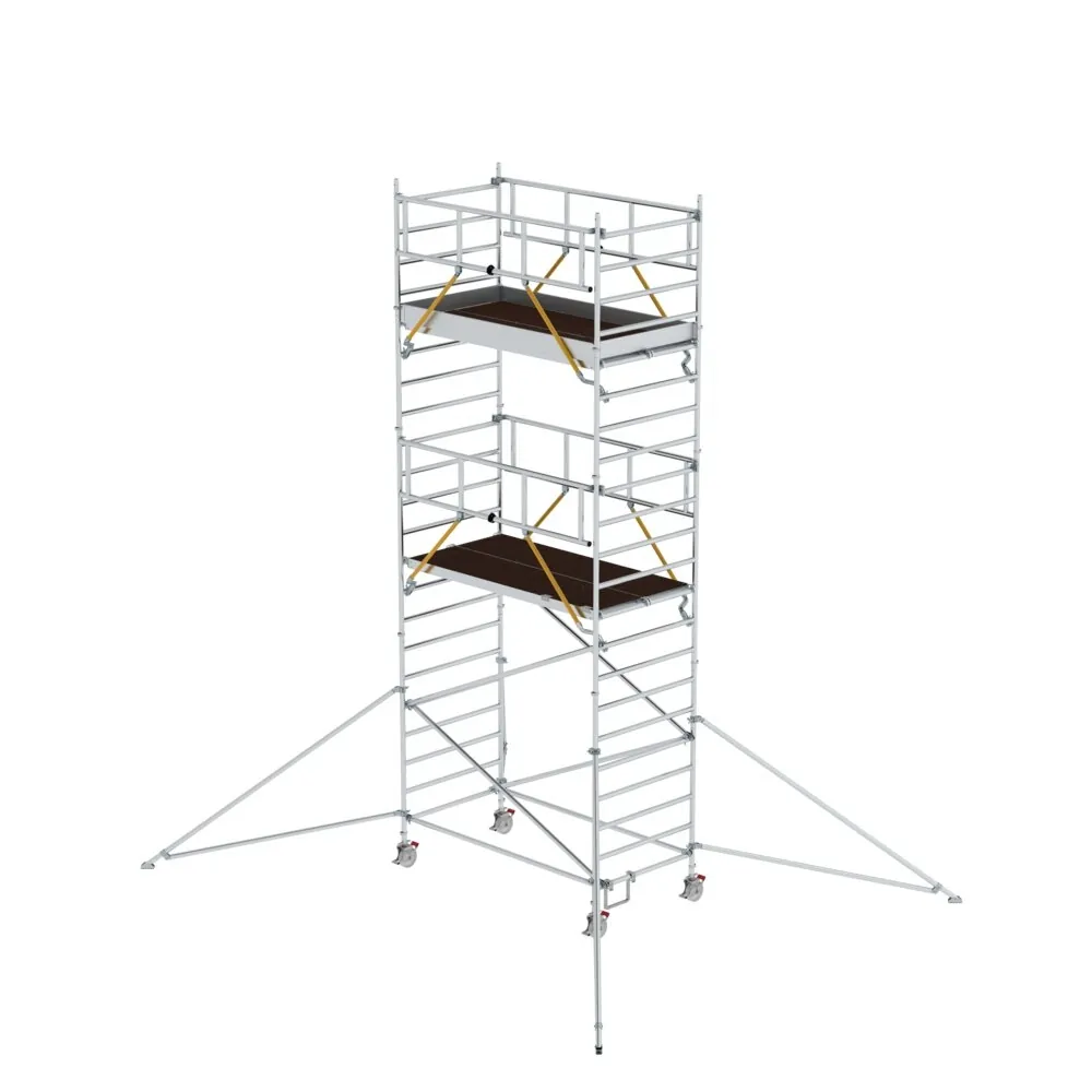 MUNK - Rollgerüst SG 1,35 x 2,45 m mit Ausleger & Doppel-Plattform Plattformhöhe 5,59 m