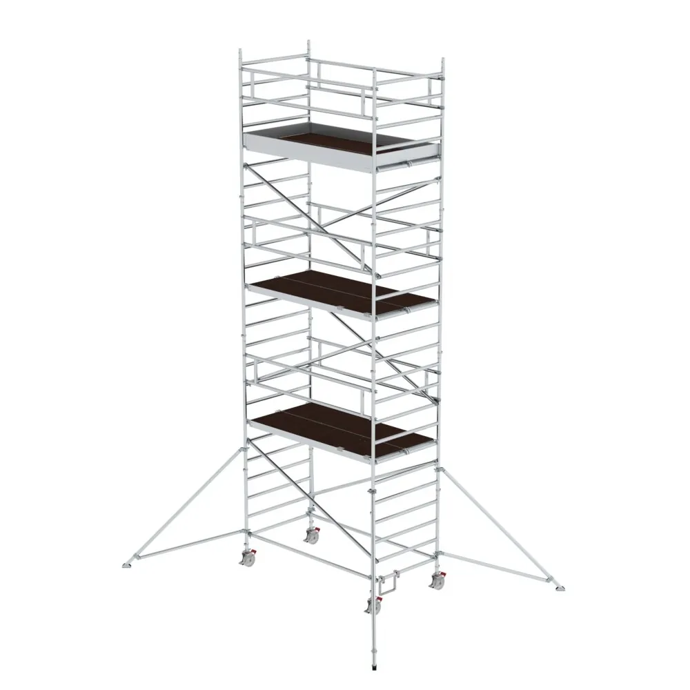 MUNK - Rollgerüst 1,35 x 2,45 m mit Ausleger & Doppel-Plattform Plattformhöhe 6,43 m