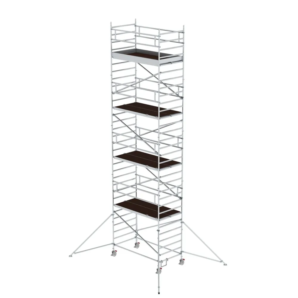 MUNK - Rollgerüst 1,35 x 2,45 m mit Ausleger & Doppel-Plattform Plattformhöhe 8,39 m