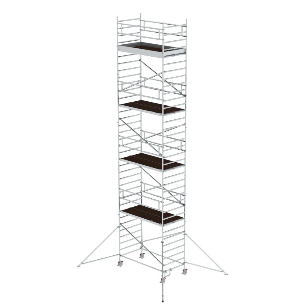 MUNK - Rollgerüst 1,35 x 2,45 m mit Ausleger & Doppel-Plattform Plattformhöhe 9,51 m