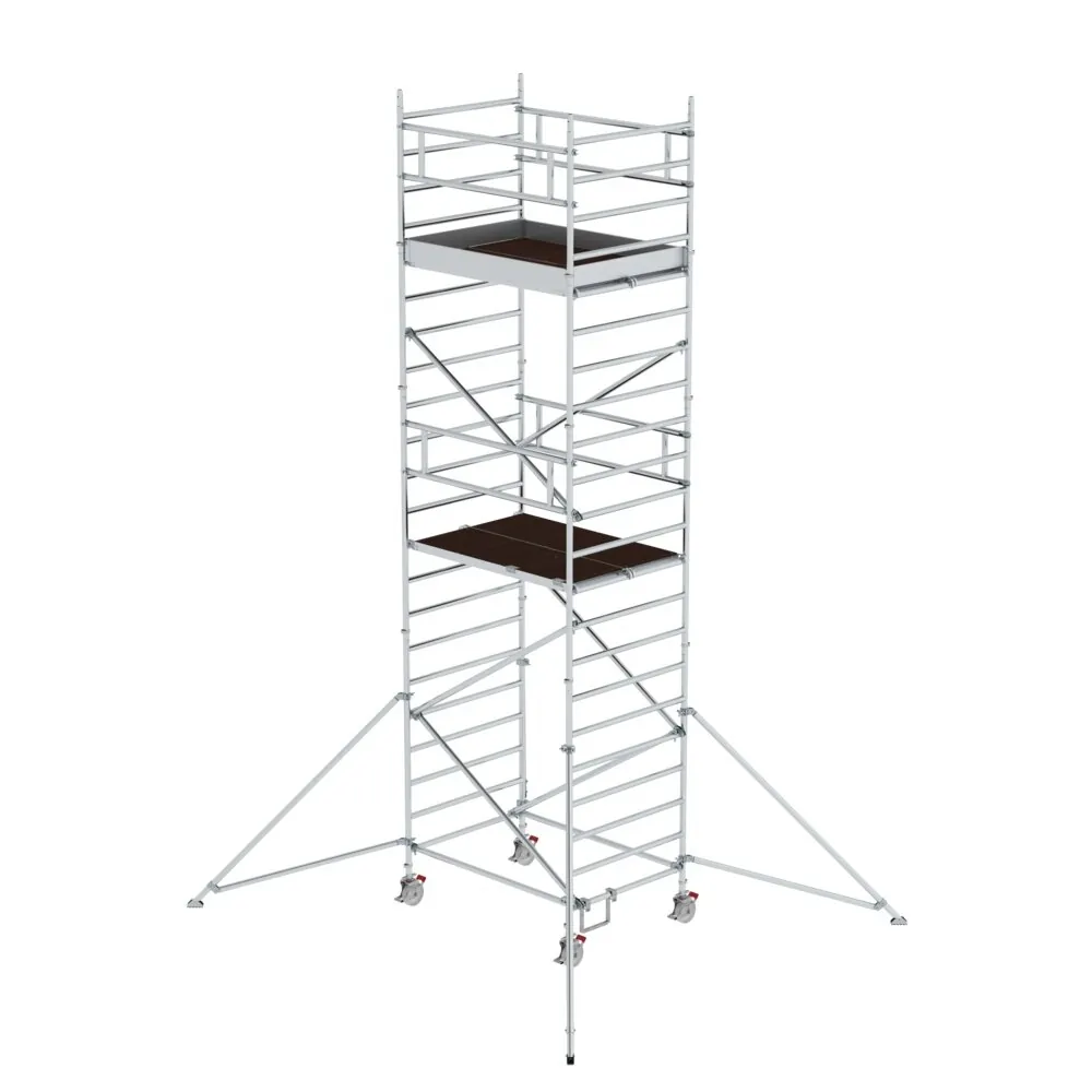 MUNK - Rollgerüst 1,35 x 3,0 m mit Ausleger & Doppel-Plattform Plattformhöhe 4,47 m
