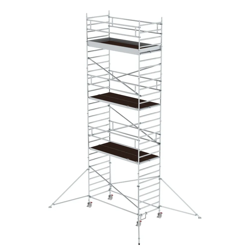 MUNK - Rollgerüst 1,35 x 3,0 m mit Ausleger & Doppel-Plattform Plattformhöhe 7,55 m