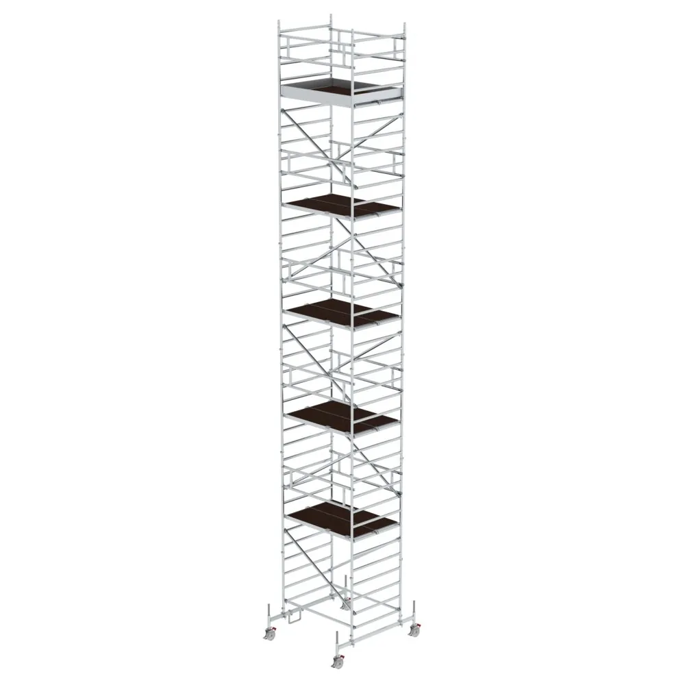 MUNK - Rollgerüst 1,35 x 1,80 m mit Fahrbalken & Doppel-Plattform Plattformhöhe 10,54 m