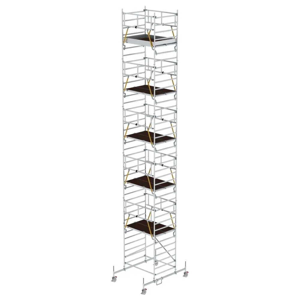 MUNK - Rollgerüst SG 1,35 x 1,80 m mit Fahrbalken & Doppel-Plattform Plattformhöhe 10,5