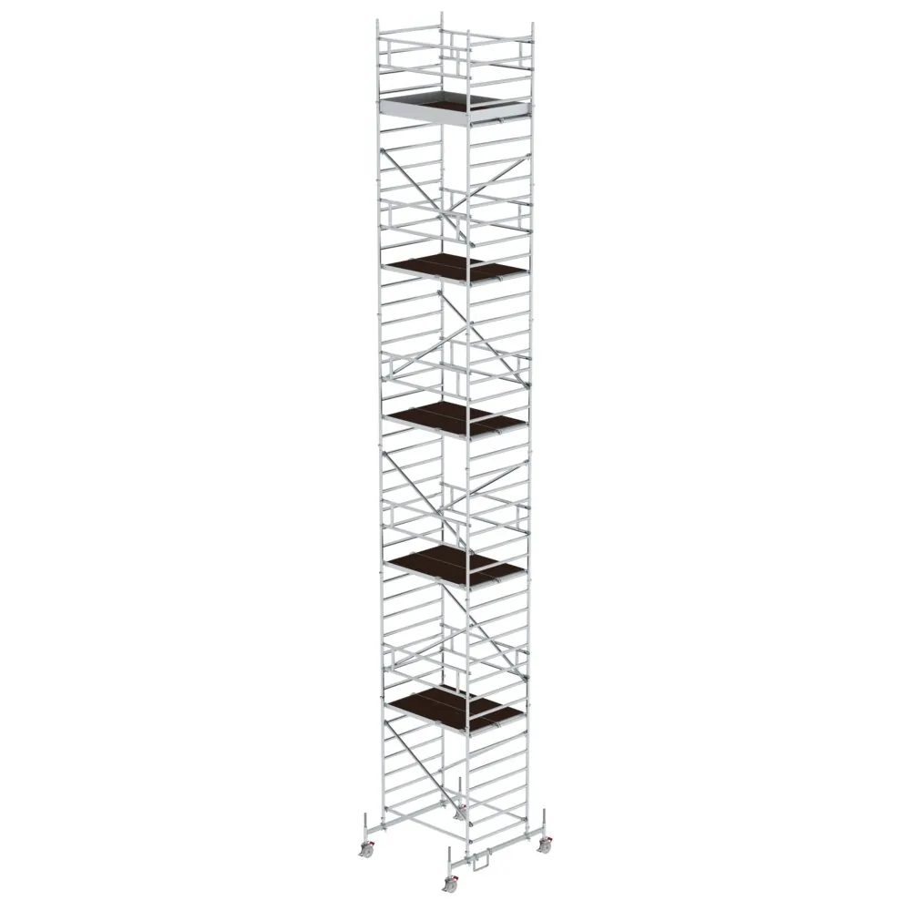 MUNK - Rollgerüst 1,35 x 1,80 m mit Fahrbalken & Doppel-Plattform Plattformhöhe 11,62 m