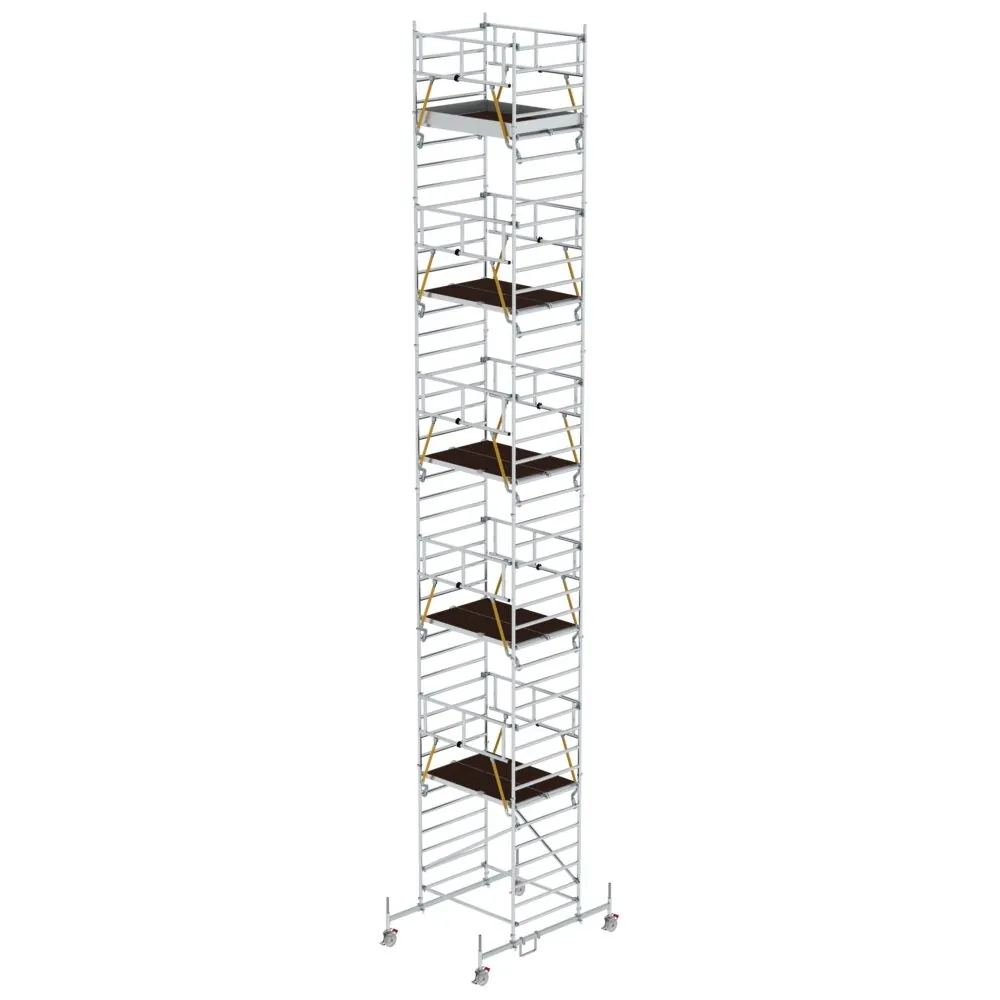 MUNK - Rollgerüst SG 1,35 x 1,80 m mit Fahrbalken & Doppel-Plattform Plattformhöhe 11,6