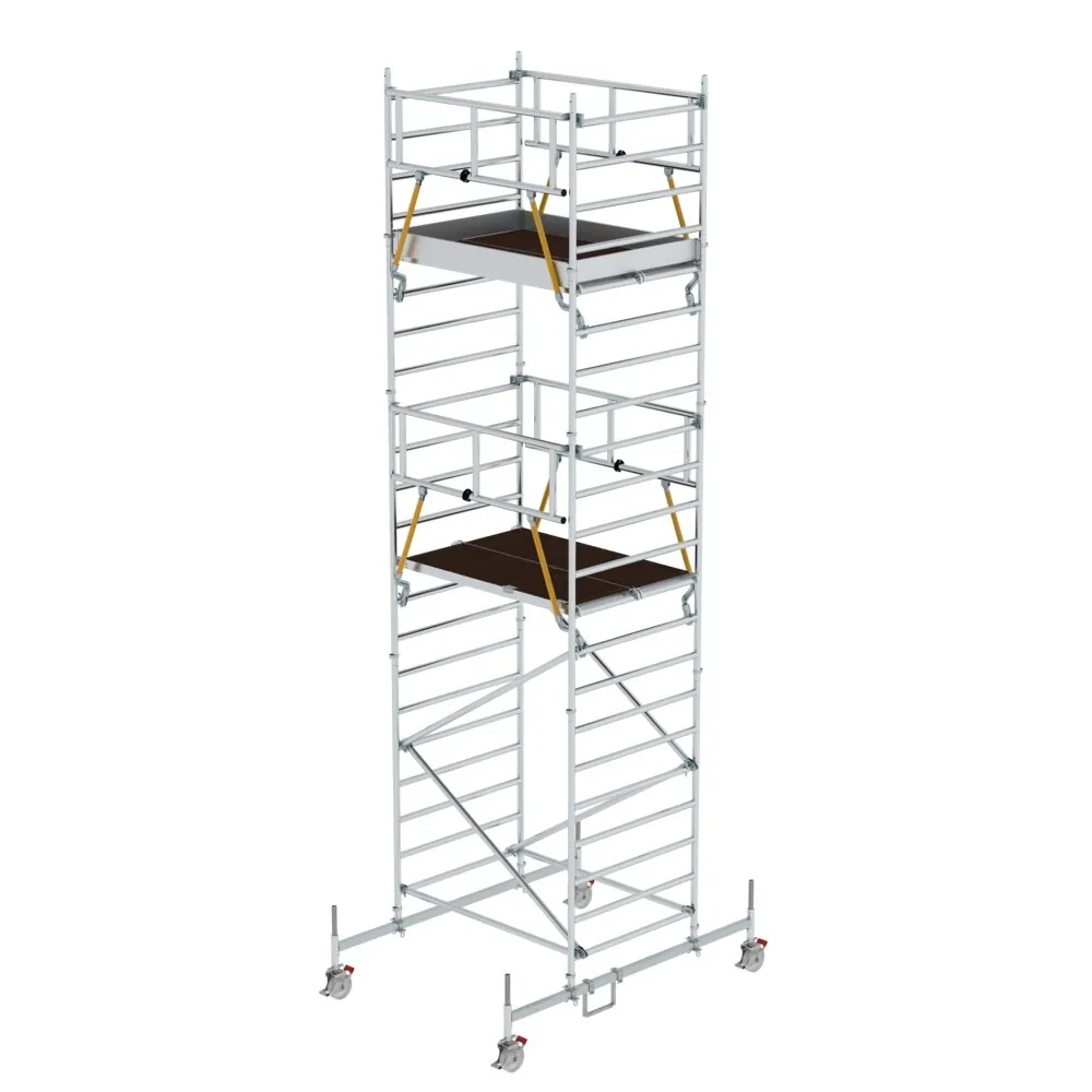 MUNK - Rollgerüst SG 1,35 x 1,80 m mit Fahrbalken & Doppel-Plattform Plattformhöhe 5,78